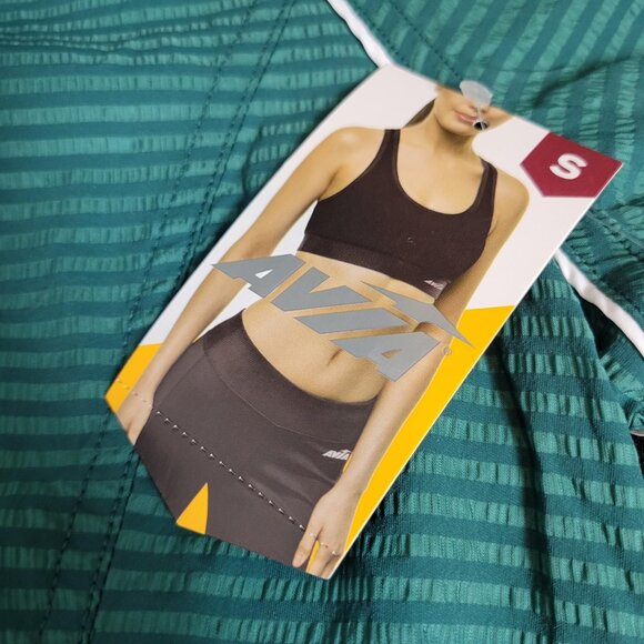 Avia Women's Tennis Jacket Teal Cistern Size S (4-6) Rutch Sleeves NWT Stripes - Picture 5 of 6